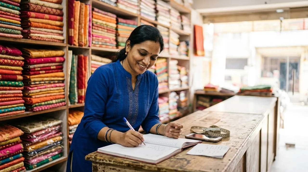 A shop owner managing stock and cash flow